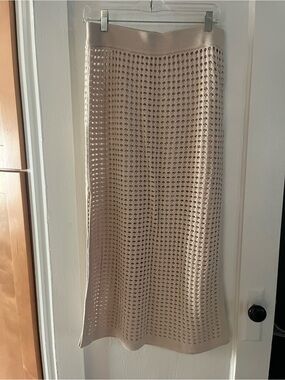 Lands' End Beige Crochet Maxi Skirt